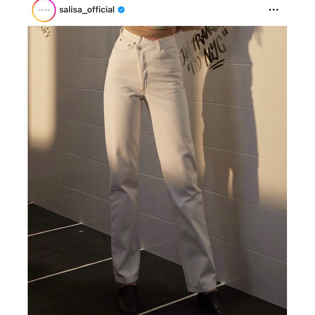 SALISA กางเกงยีนส์ สีขาว sz.s  เอว 24 แบรนด์ SALISA