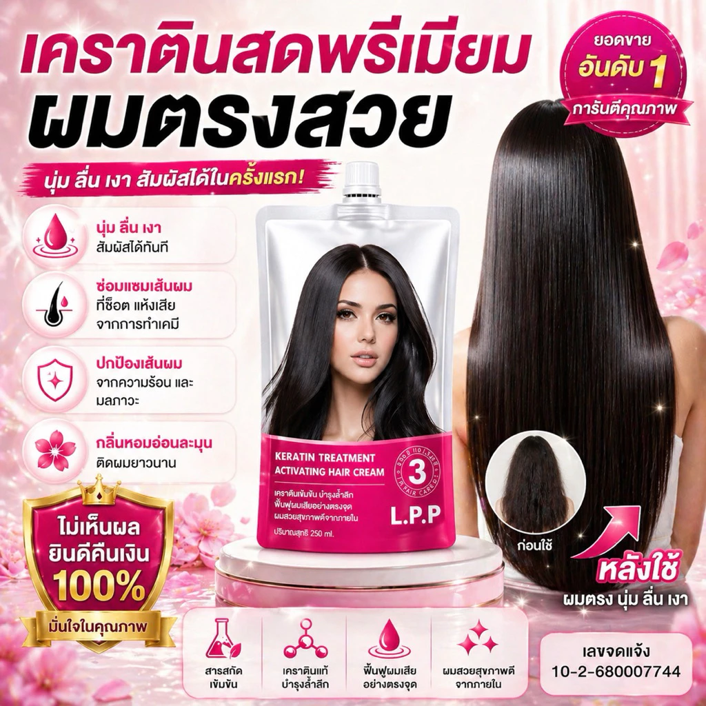 ที่สุดของ L.P.P ต้องMFเท่านั้น เคราตินสดเกรดพรีเมี่ยม ขนาดใหญ่530ml