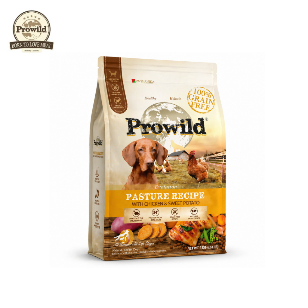 Prowild Evolution อาหารสุนัข Grain Free ทุกช่วงวัย โปรตีนสูง 3kg Petus Kingkaew