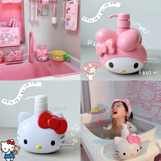 [ พร้อมส่ง ] ขวดปั๊ม สบู่เหลว น้ำยาล้างจาน 850 ML. Hello Kitty / My Melody 3D Soap Dispenser 🧴🫧