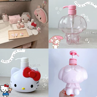 [ พร้อมส่ง ] ขวดปั๊ม สบู่เหลว น้ำยาล้างจาน 850 ML. Hello Kitty / My Melody 3D Soap Dispenser 🧴🫧