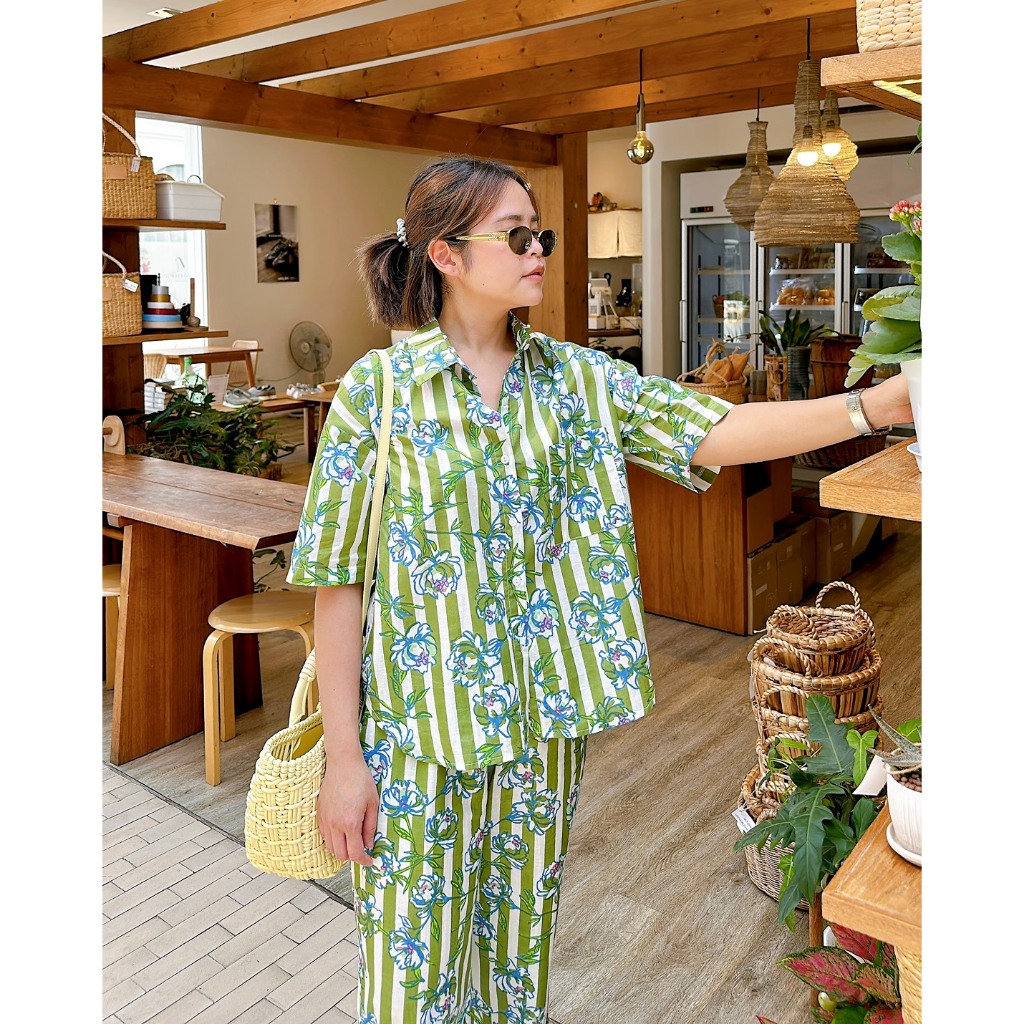 AMCORNER🔸🔸cotton block  set shirt🔸🔸 ผ้าcottonอินเดีย เนื้อนิ่ม เนื้อดี ใส่สบาย