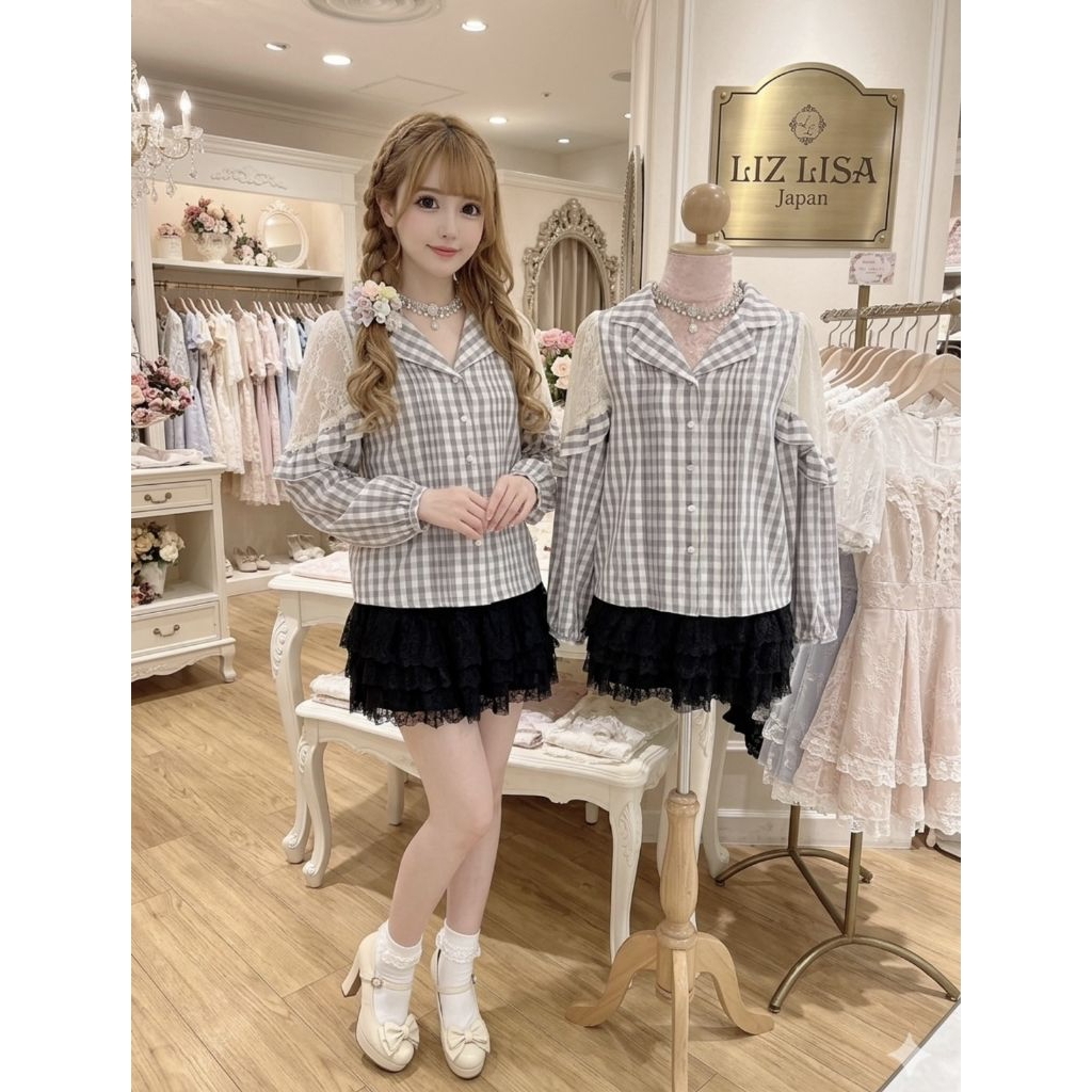 เสื้อ แบรนด์ Lizlisa  มือ 1 ของใหม่  ตรงไหล่ประดับลูกไม้ น่ารักมากๆ ผ้านิ่มใส่สบาย 😘💕แบรนด์ญี่ปุ่น 🇯