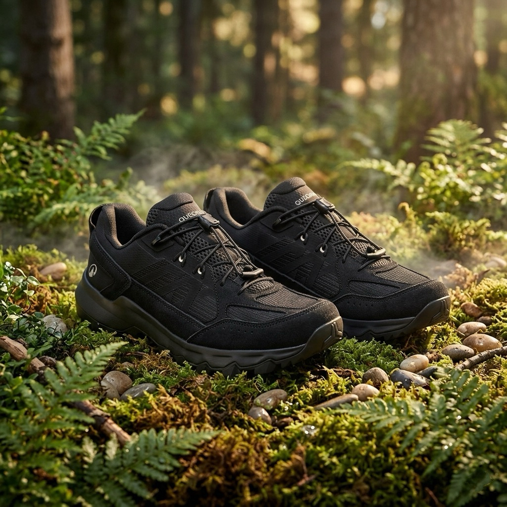 รองเท้าเดินป่าสำหรับผู้ชาย “มีไซส์ 41-45” รุ่น MH500 SOFTER (สีดำ) QUECHUA