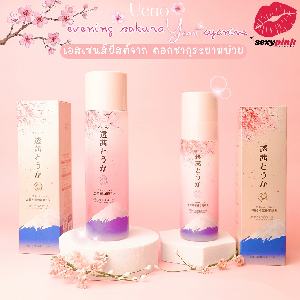 {12ขวด} Sakura Yeast Skin Water Toner & Milk Lotion น้ำตบและน้ำนม บำรุงผิวฉ่ำน้ำ สารสกัดซากุระ