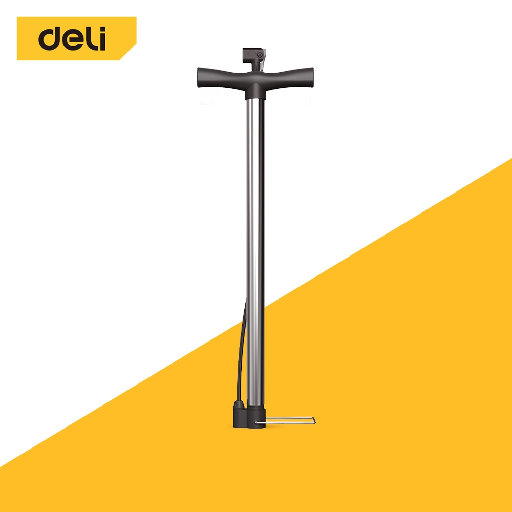 Deli กระบอกสูบลม ที่สูบลม ที่เติมลมจักรยาน พกพาง่าย แรงดันสูง 116 PSI ด้ามจับกันลื่น Air pump