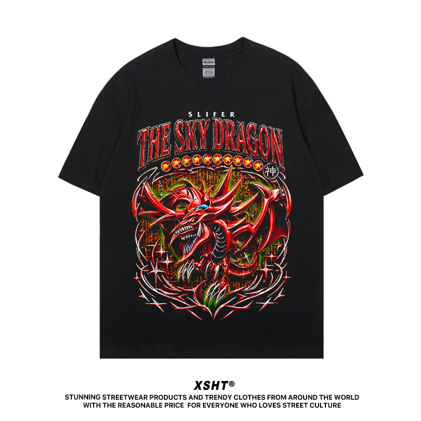 🔥พร้อมส่ง🔥 เสื้อ Anime - Yu-Gi-Oh! (Slifer the Sky Dragon v.2) Tee - Black (สีดำ) by XSHT