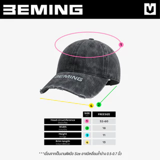 Bemingcap003-BEMING Vinn Cap - หมวกแก๊ปดีไซน์เท่ดีเทลโลโก้ BEMING ปักด้านหน้า