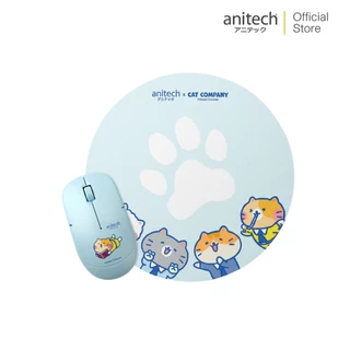 Anitech ชุดคอมโบเซ็ตเม้าส์ไร้สาย+แผ่นรองเม้าส์เม้าส์ไร้สาย รุ่น WMP01 DPI: 1200 เชื่อมแบบ USB