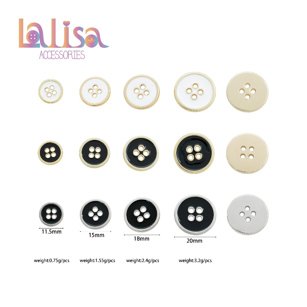 กระดุม Timeless Button คลาสสิก ขอบทอง ใส่แล้วดูแพง alloy button JLZ-J702