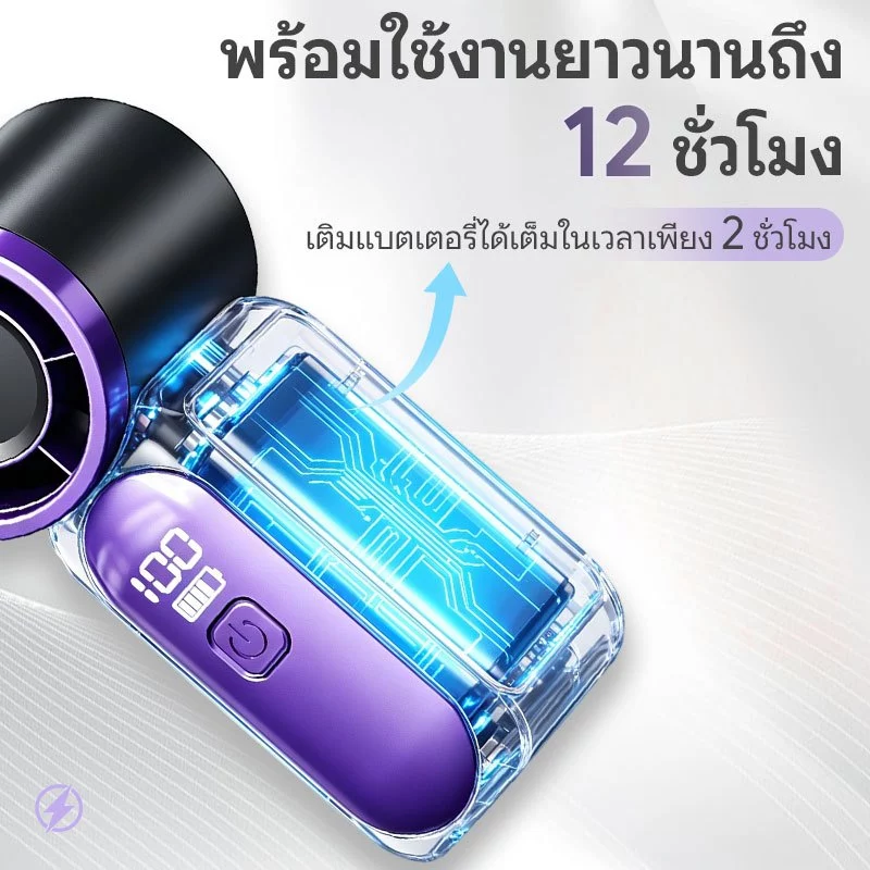 พัดลมพกพา ปรับระดับได้ 100 ระดับ พอร์ต Type-C จอแสดงผล LED thumbnail 5