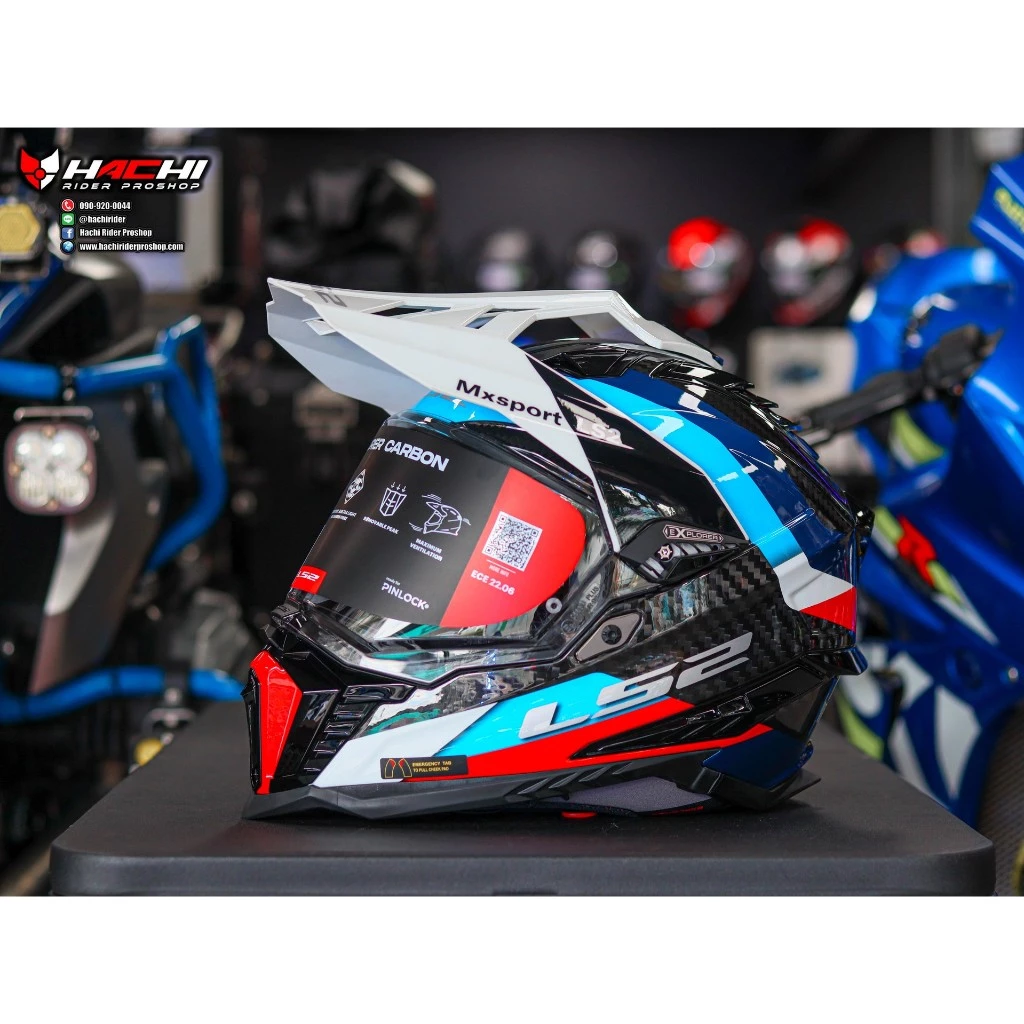 หมวกกันน็อก LS2 MX701 CARBON หมวกทัวร์ริ่ง Adventure คาร์บอนไฟเบอร์ มีชิลด์ แว่นกันแดด รวมสี thumbnail 9
