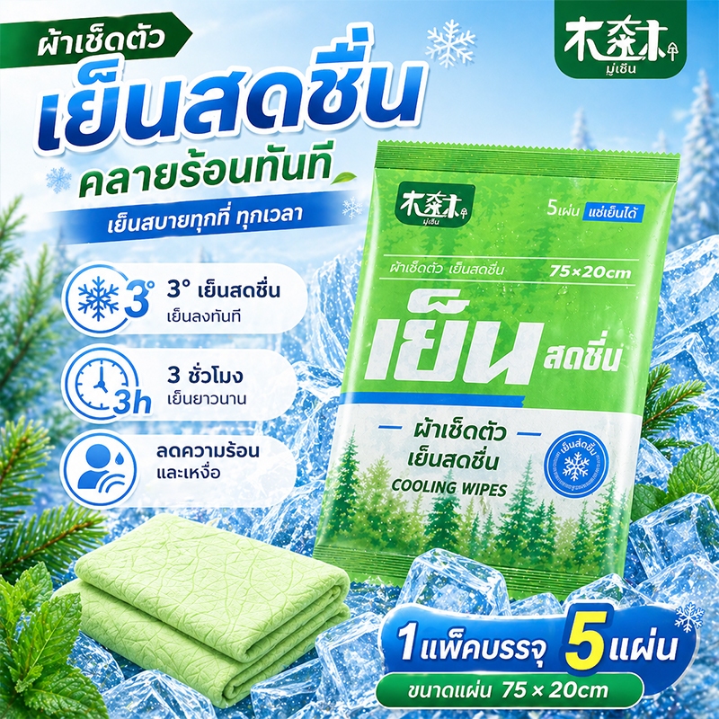 [COD][ซื้อ 5 แถม 5] ผ้าเช็ดทำความสะอาดมิ้นต์เย็นสดชื่น ผสมเมนทอลเพื่อความเย็นสดชื่น