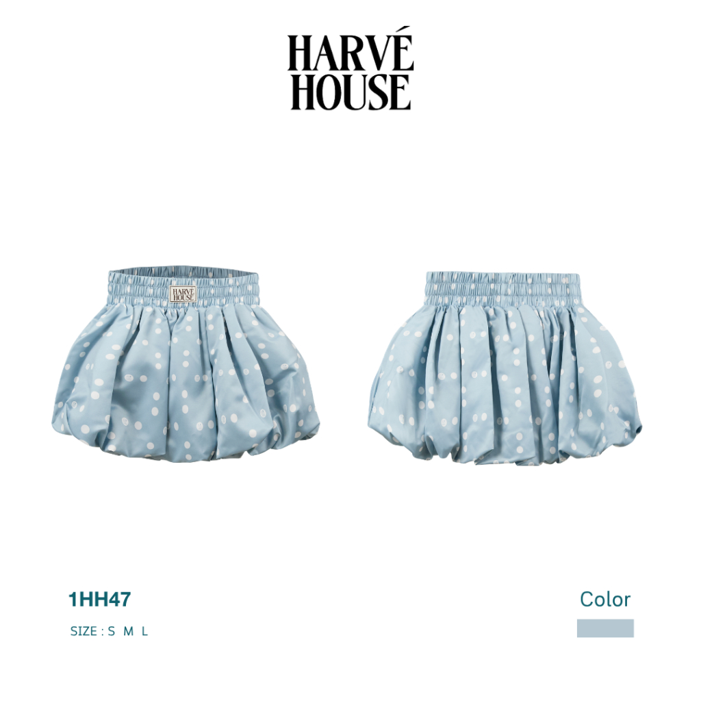Harve House | Balloon Short Skirt กระโปรงสั้นทรง balloon ลาย Polka Dot หวาน playful