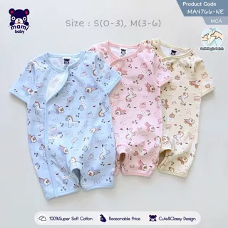 Mami Baby ชุดรอมเปอร์สั้น ผ้าดูด 0-6 เดือน เทปผ้าดูดกว้างไร้ซิปไร้กระดุมไร้เชือก | Babytrend