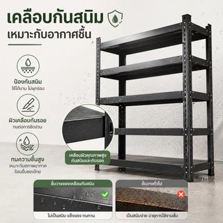 BMZAR ชั้นวางของชั้นเหล็ก 3/4/5 ชั้น แข็งแรง ทนทาน ชั้นสามารถปรับความสูงได้อย่างอิสระ