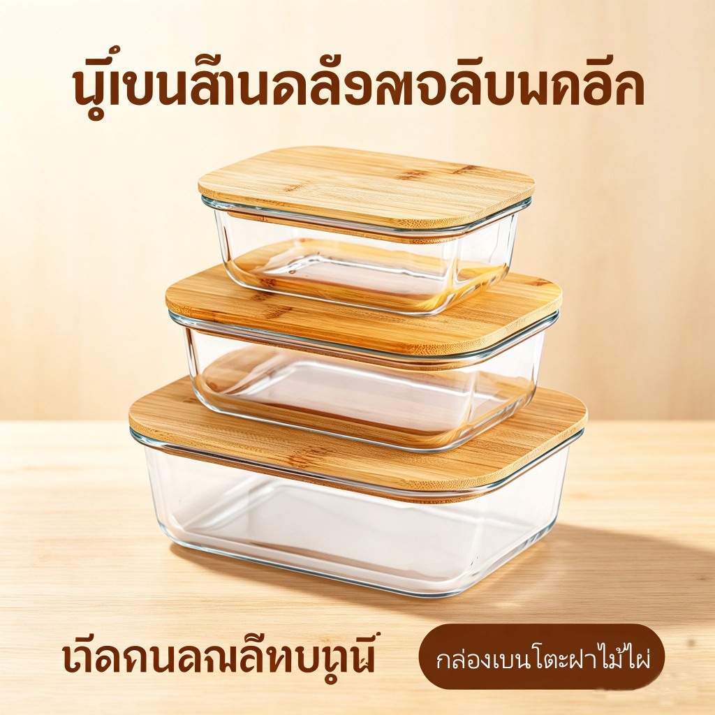 กล่องอาหารกลางวันเตาอบไมโครเวฟ, แก้ว Borosilicate สูงกล่องเก็บของสด