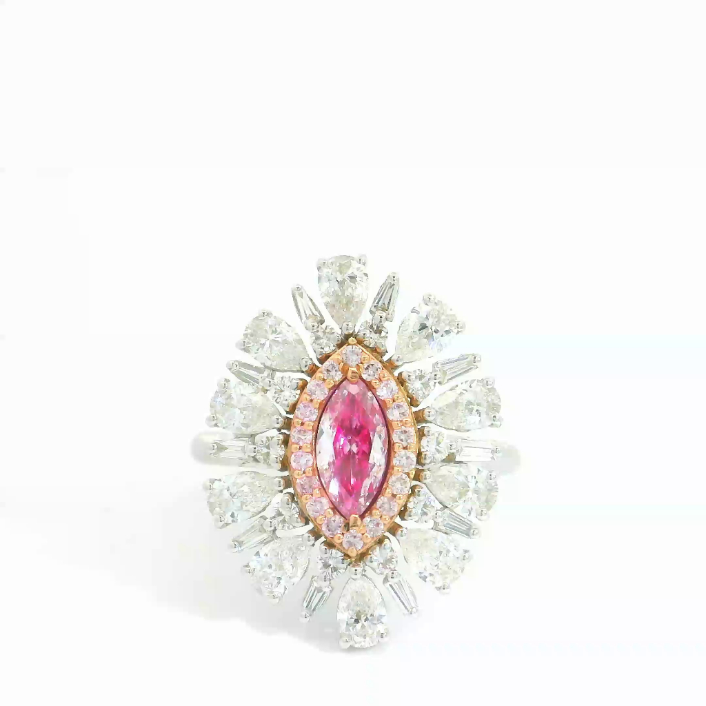 0.31 Carat Faint Pink SI2 Clarity Diamond Ring