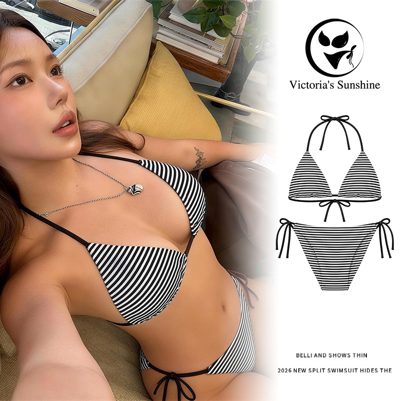 ส่งไวจากไทย ชุดว่ายน้ำ bikini ชุดบิกินี่ ชุดเซต 2 ชิ้น ผูกคอ สไตล์เซ็กซี่ สไตล์ฤดูร้อนใหม่#1194