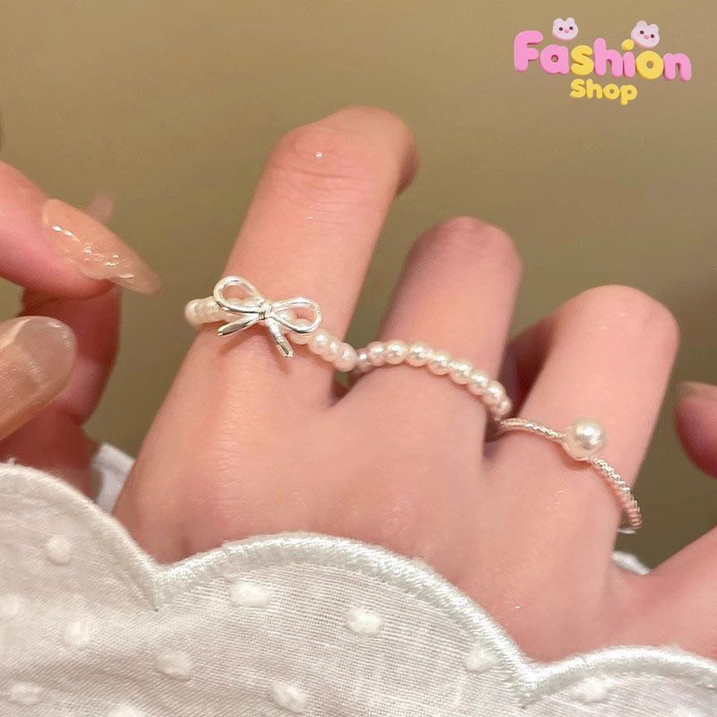 ring แหวน ไข่มุก สไตล์เกาหลีเรียบง่าย ins หวาน เข้ากับทุกการแต่งกาย ส่งเร็ว COD