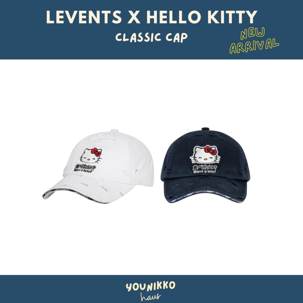 (พร้อมส่ง_ส่งด่วนได้) NEW Levents X Kitty Classic cap หมวก