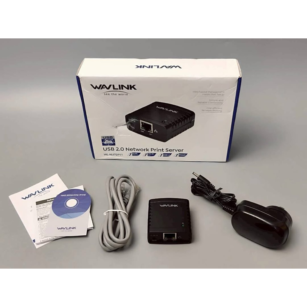 WAVLINK USB 2.0 Network Print Server (แชร์ปริ้นเตอร์ผ่านเน็ตเวิร์ค)