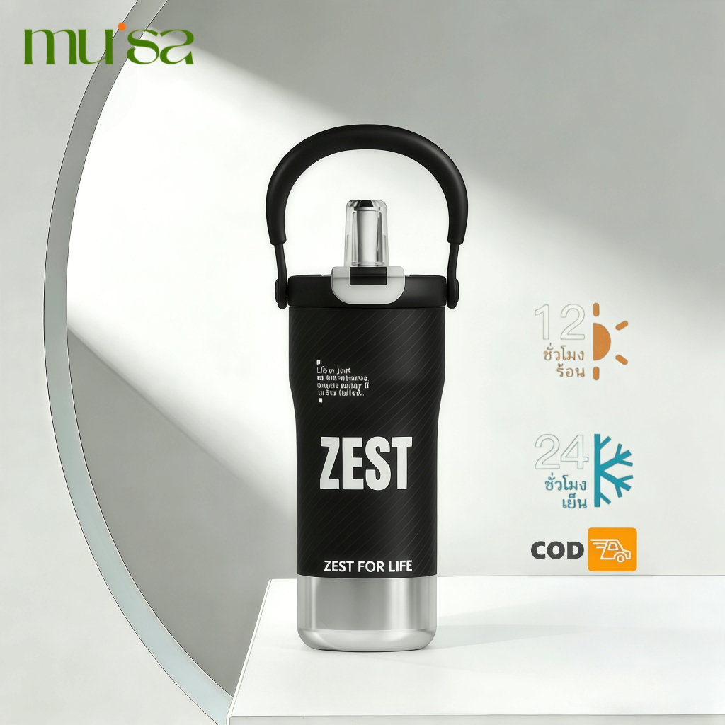 [🔥พร้อมส่ง]MUSAแก้วเก็บความเย็น 800ML สแตนเลส 316 แท้!แก้วไอซ์คิง เก็บอุณหภูมิได้นาน 24H. มีหูหิ้ว พกพาสะดวก