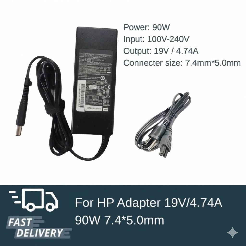(ประกัน 18 เดือน) สายชาร์จ โน๊ตบุ๊ค for Compaq Presario CQ40 CQ42 CQ43 CQ45 CQ60 90W สายไฟ มอก. hp003