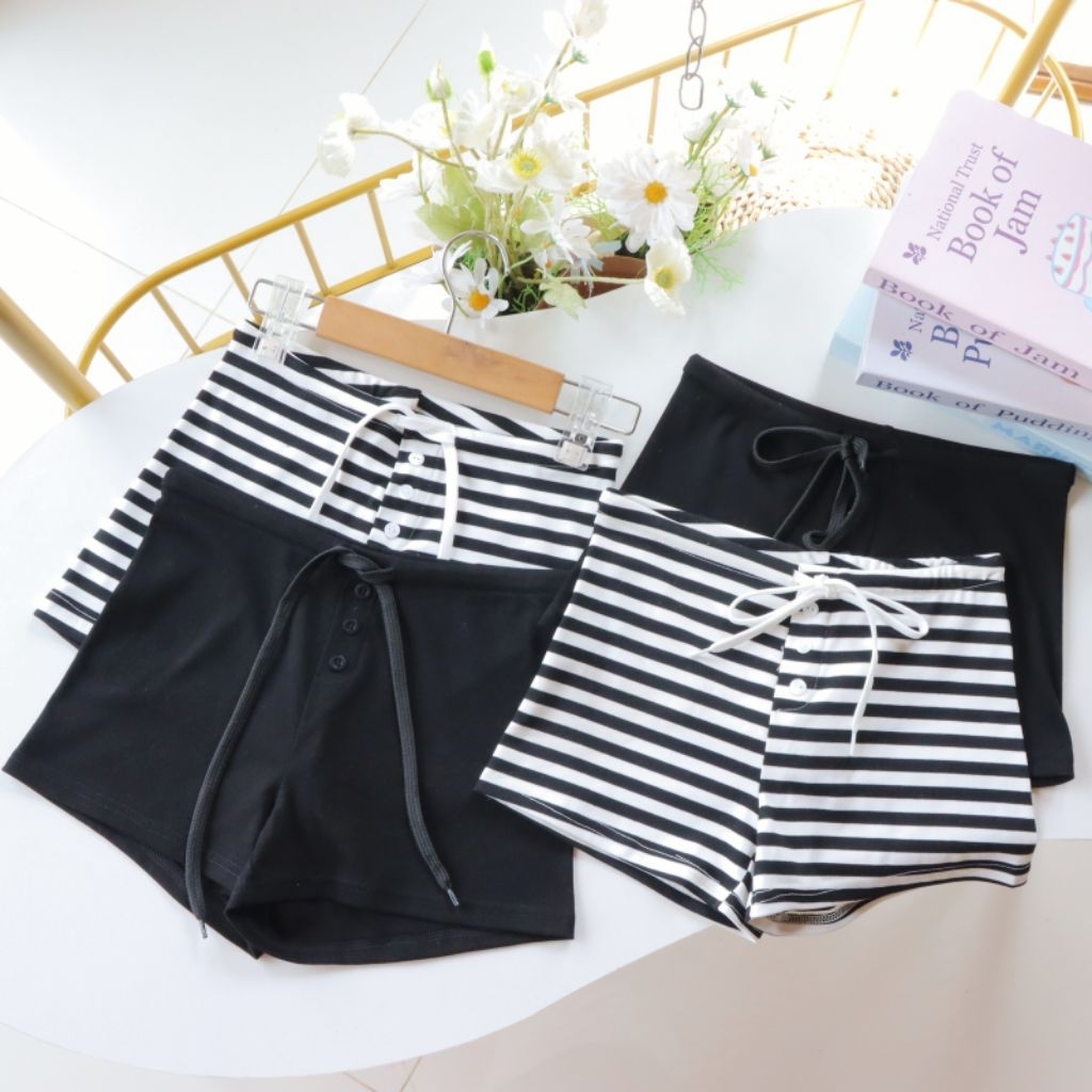 กางเกงขาสั้นทรงเข้ารูป Slim Shorts ผ้ายูนิโคล่ ยืดเยอะนุ่มมาก ใส่แล้วเพรียว หุ่นสวยแบบไม่ต้องพยายาม  ดีไซน์สปอร์ต
