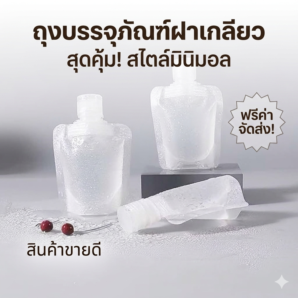 kingshopping（A57） ถุงฝาเกลียว ถุงใส่ของเหลว ถุงใสตั้งได้ฝาเกลียว ซองแบ่งของเหลวพกพา  30/50/100ml