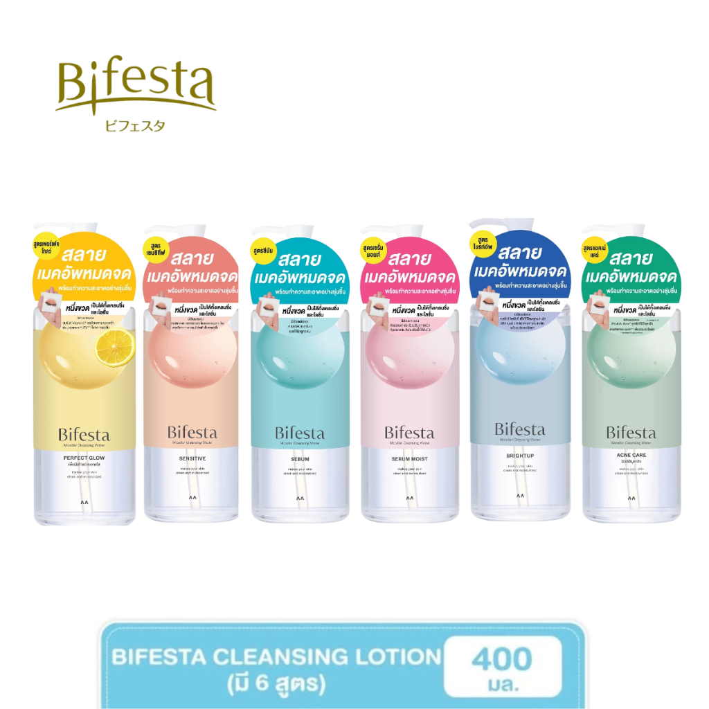 Bifesta Micellar Water เคลนซิ่งโลชั่น (ขวดปั้ม) 400มล.