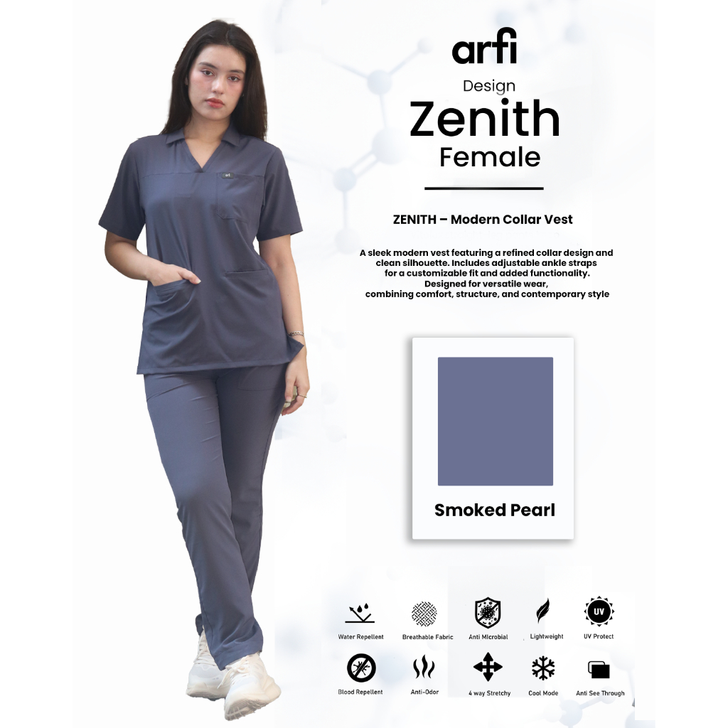 Arfi Scrub Zenith  Female Set Women's  Scrub Anti-bacterial Anti-bacterial 4-way stretch fabric Comf