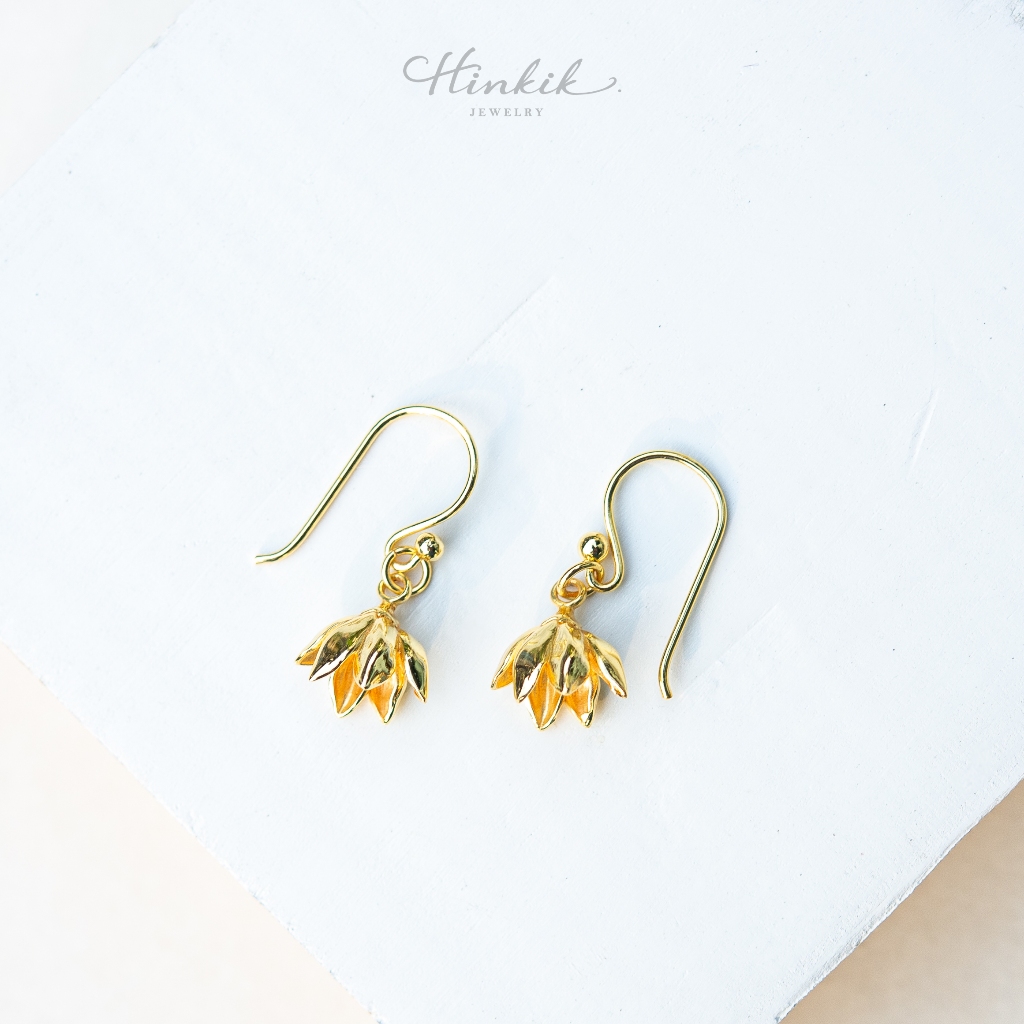 ต่างหูดอกพิกุลเดี่ยว ชุบสีทอง 18K (Nickel Free) ดีไซน์เรียบง่าย ใส่สวยได้ทุกวัน ✨