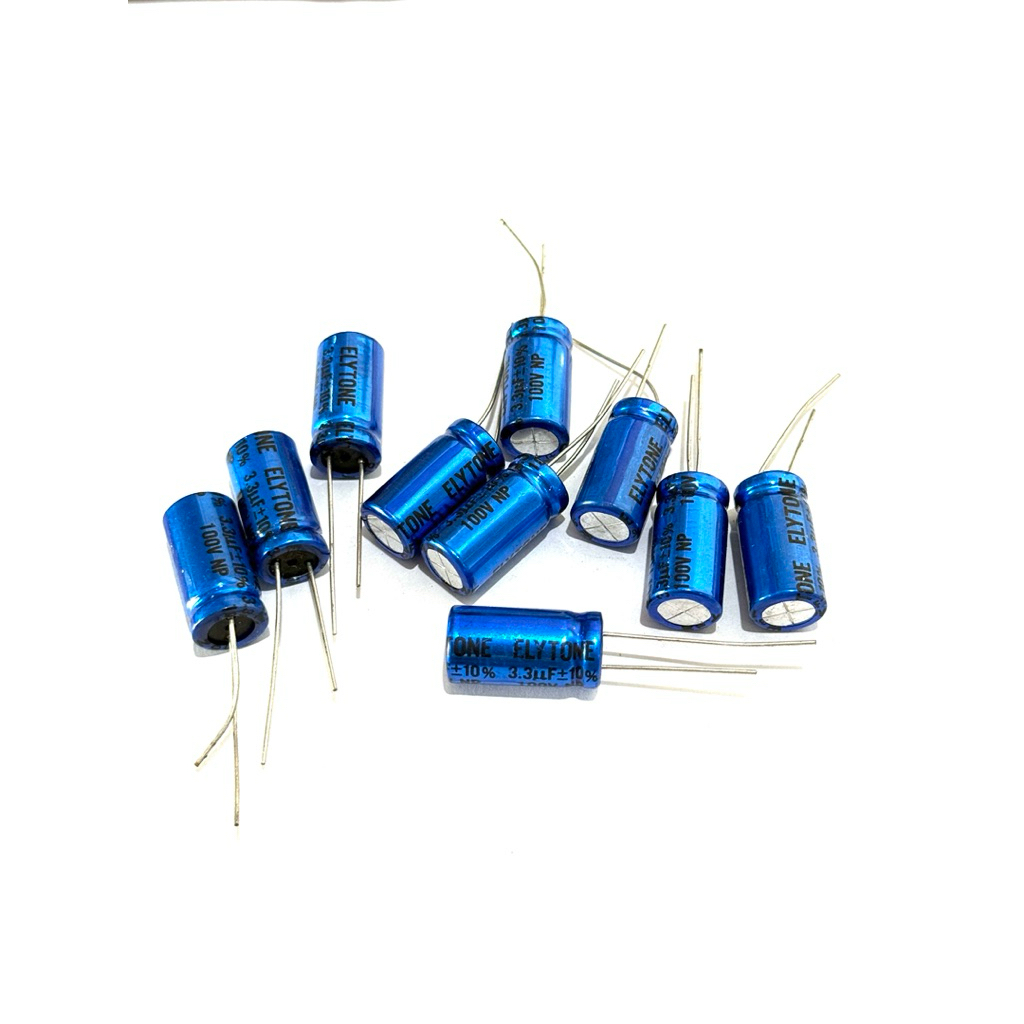 Capacitor ตัวเก็บประจุ 3.3uF 100V 10% 13*25MM 105C จำนวน10ชิ้น