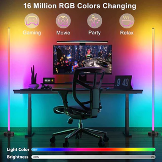 โคมไฟ RGB โคมไฟตั้งพื้น คมไฟตั้งพื้นสไตล์โมเดิร์น 16ล้านสี เหนี่ยวนําเสียง แอปสมาร์ทโฟน RGB ไฟตั้งพื้นเปลี่ยนสีได้ ไฟแต่