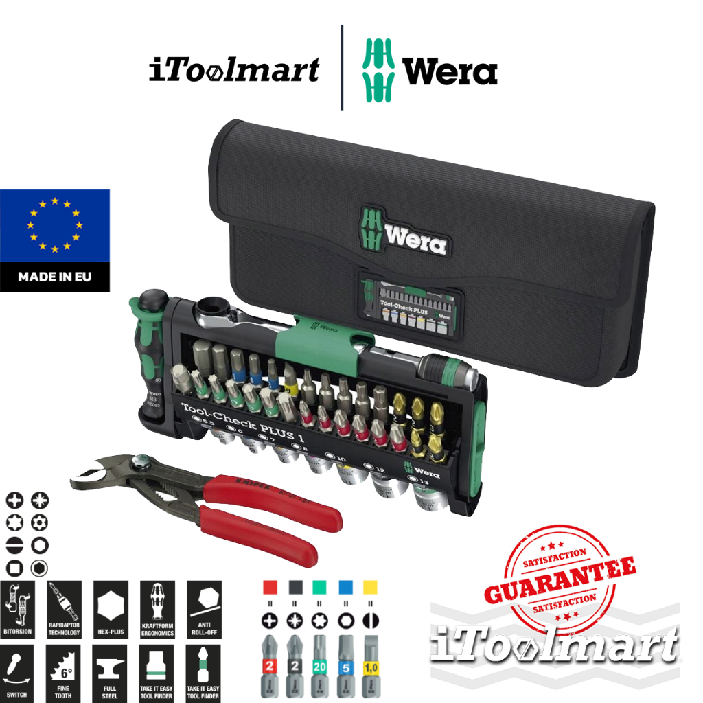 WERA ชุดไขควงและประแจ Tool-Check Combi 1 05049070001 (40 ชิ้น)