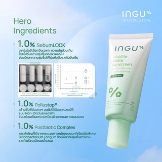 INGU BluVlite Matte Sunscreen SPF 50+ PA++++ + Biome Balance กันแดดบางเบา สูตรแมตต์ คุมมัน