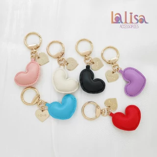 พวงกุญแจหัวใจพาสเทล Luxe Love พวงกุญแจหัวใจมินิ เรียบหรู PU+keychain AR214