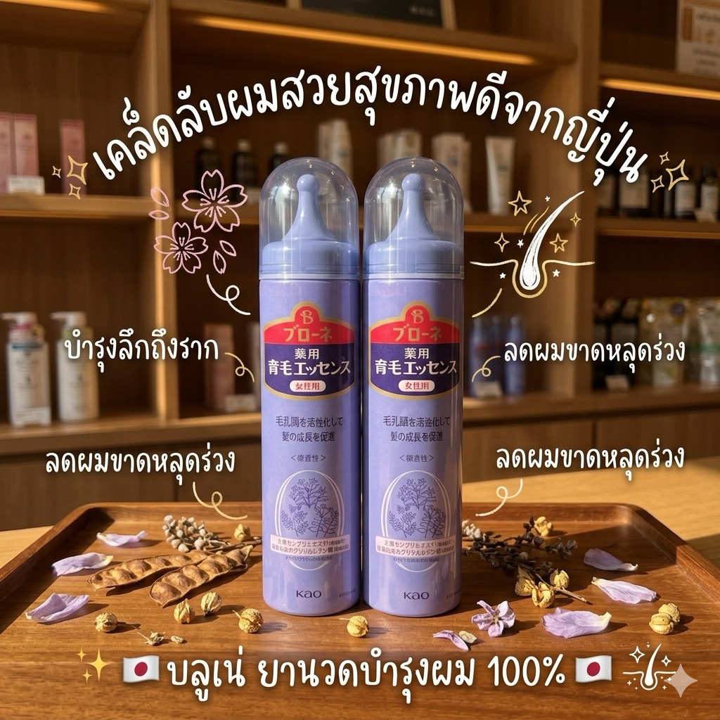 ‼️ร้านนี้ถูกที่สุด‼️Kao Blaune Medicated Hair Growth Essence เอสเซ้นท์บำรุงรากผมรากผมแข็งแรง ลดการหลุดร่วงบำรุงหนังศีรษะ