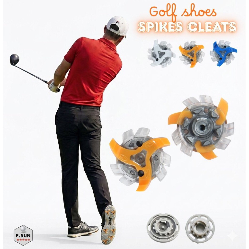 ปุ่มรองเท้ากอล์ฟ แบบใหม่ 14-20 pcs. Spikes cleats golf shoes premium solfspikes 3.0&tour lock insert  system(superten)
