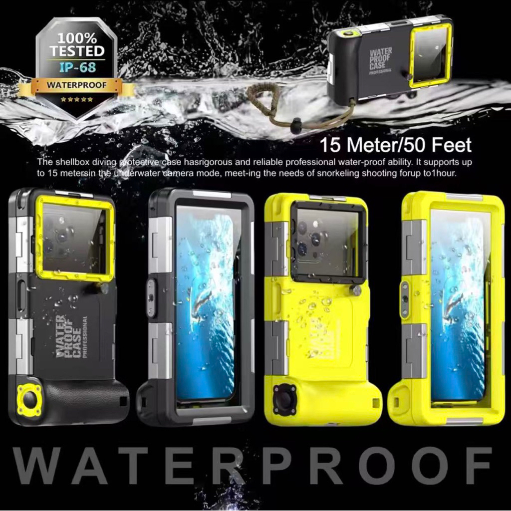 เคสกันน้ำสำหรับ5-6.9นิ้วโทรศัพท์ SHELLBOX GENERATION 2ND แท้100% Waterproof Diving Case 50 ฟุต/15เมตร