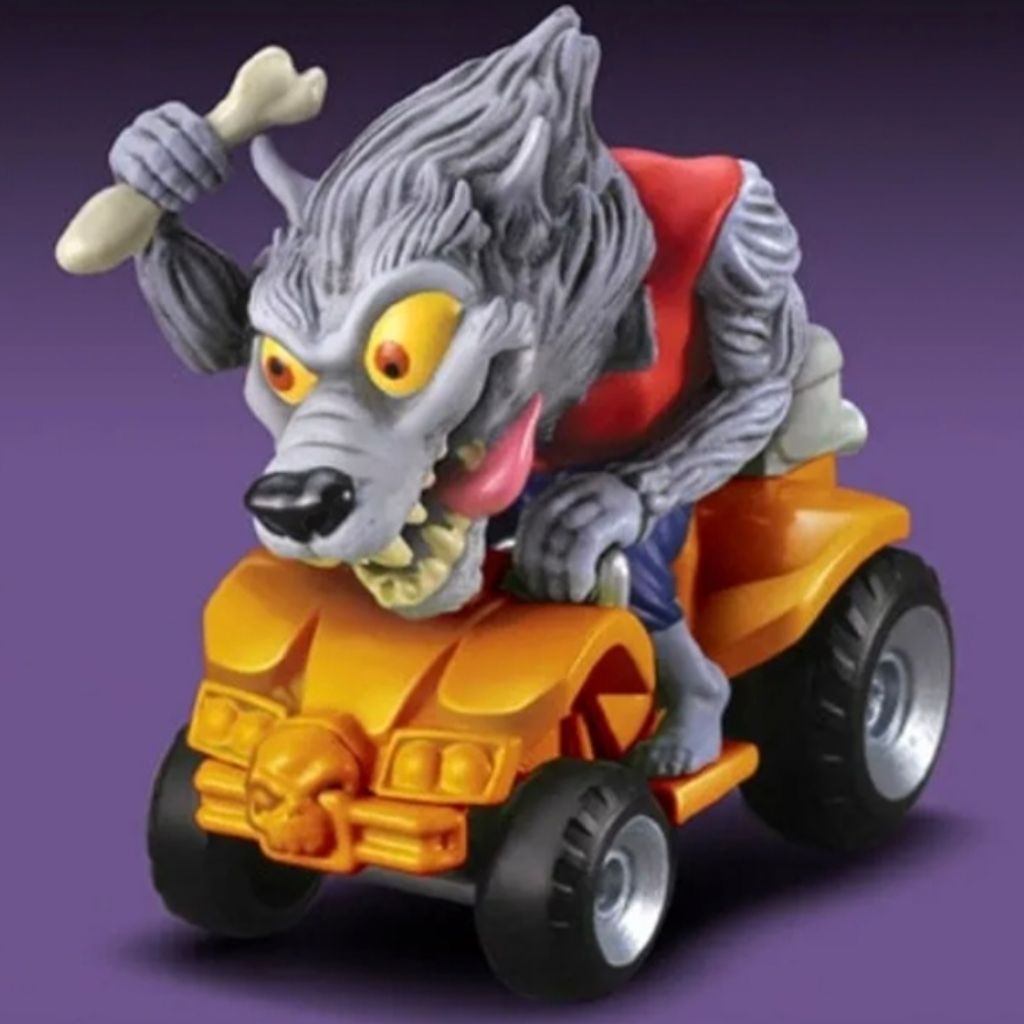 014 Geoffrey Monster 500 Trading Card & Small Car Figure Werewolf Blitzer