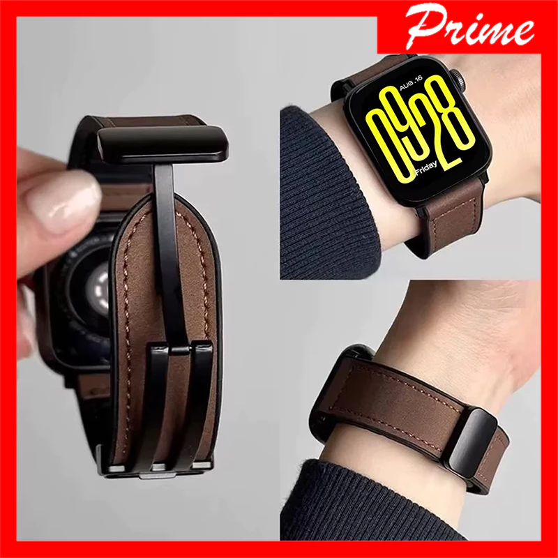 สายหนัง 22 มม.สำหรับ Redmi Watch 5 Active/Lite ซิลิโคนสร้อยข้อมือแม่เหล็กสำหรับ Xiaomi นาฬิกา 5/ s5/S4 47 มม./S3/S2/S1