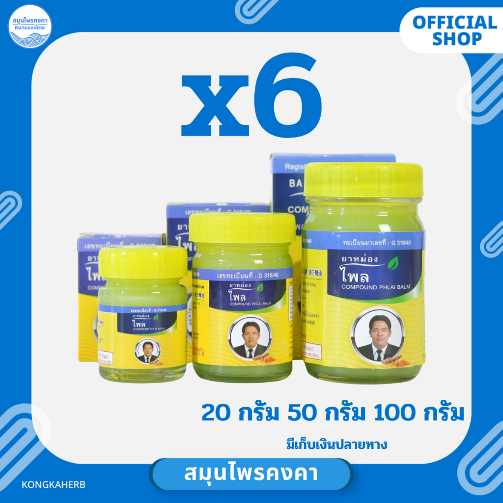 ยาหม่องไพล สมุนไพรคงคา ตราหมอเอี้ยง (ครึ่งโหล)