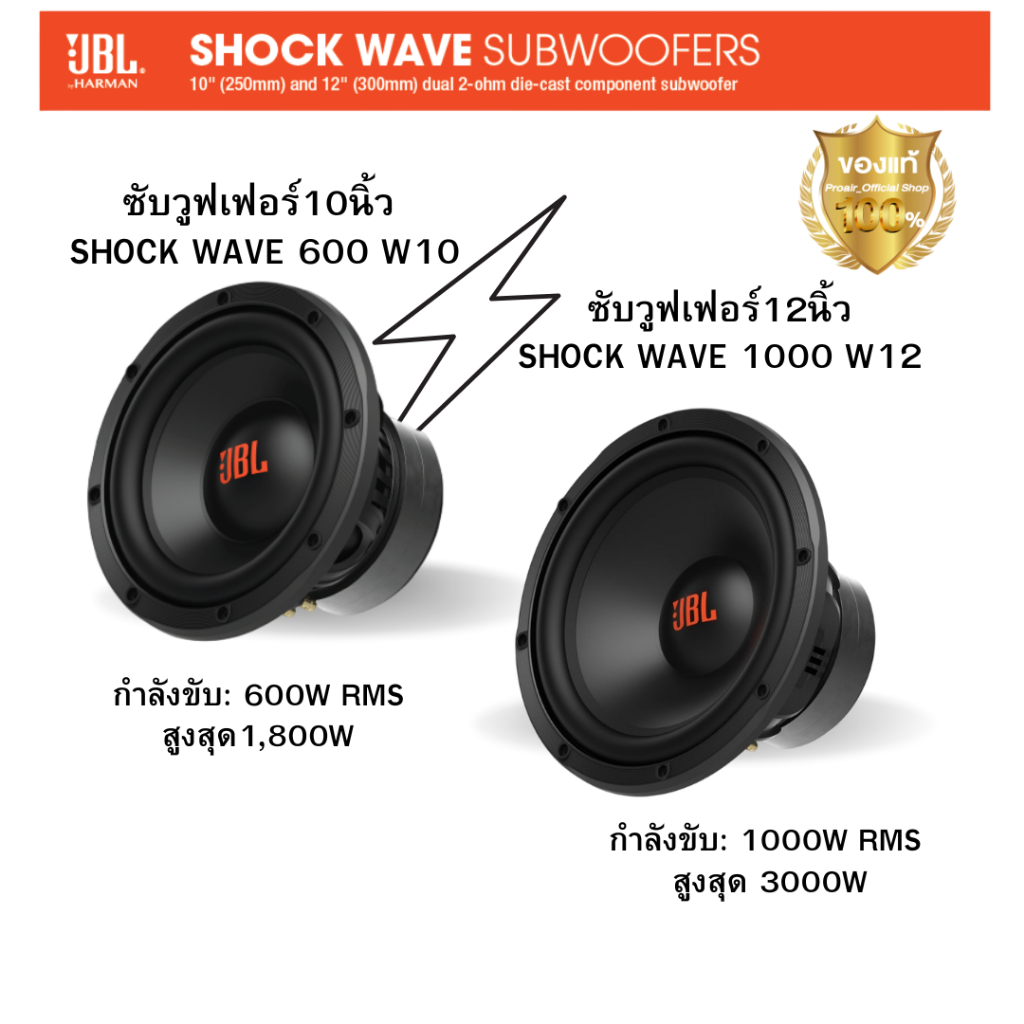JBL ShockWave 1000W12 ซับวูฟเฟอร์ขนาด 12 นิ้ว รุ่นใหม่จาก JBL ที่ออกแบบมาเพื่อมอบเสียงเบสทรงพลัง