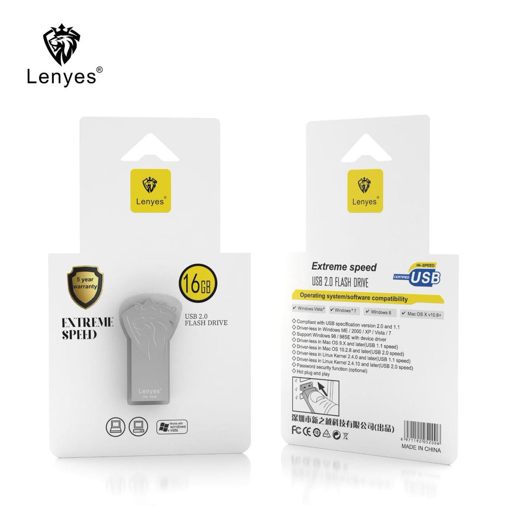 แฟลชไดร์ฟ Lenyes 16gb แท้✅ ใช้ลงไฟล์,ลงเอกสารได้ปกติ