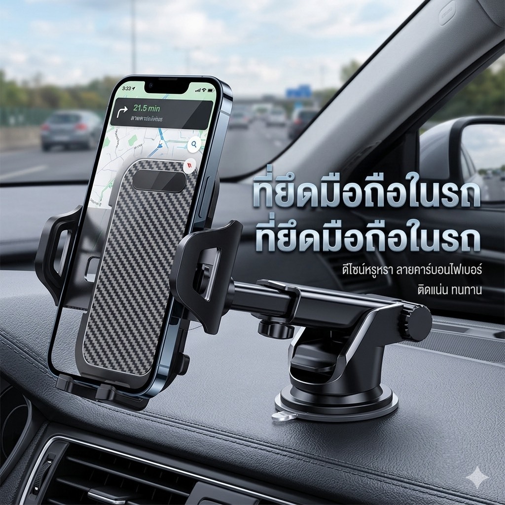 ที่ยึดโทรศัพท์ในรถยนต์ ที่วางโทรศัพท์ในรถยนต์แบบดูดคัพ สามารถปรับขึ้น-ลงได้ หมุนได้360องศา ที่ยึดมือถือในรถ แท่นวางมือถื