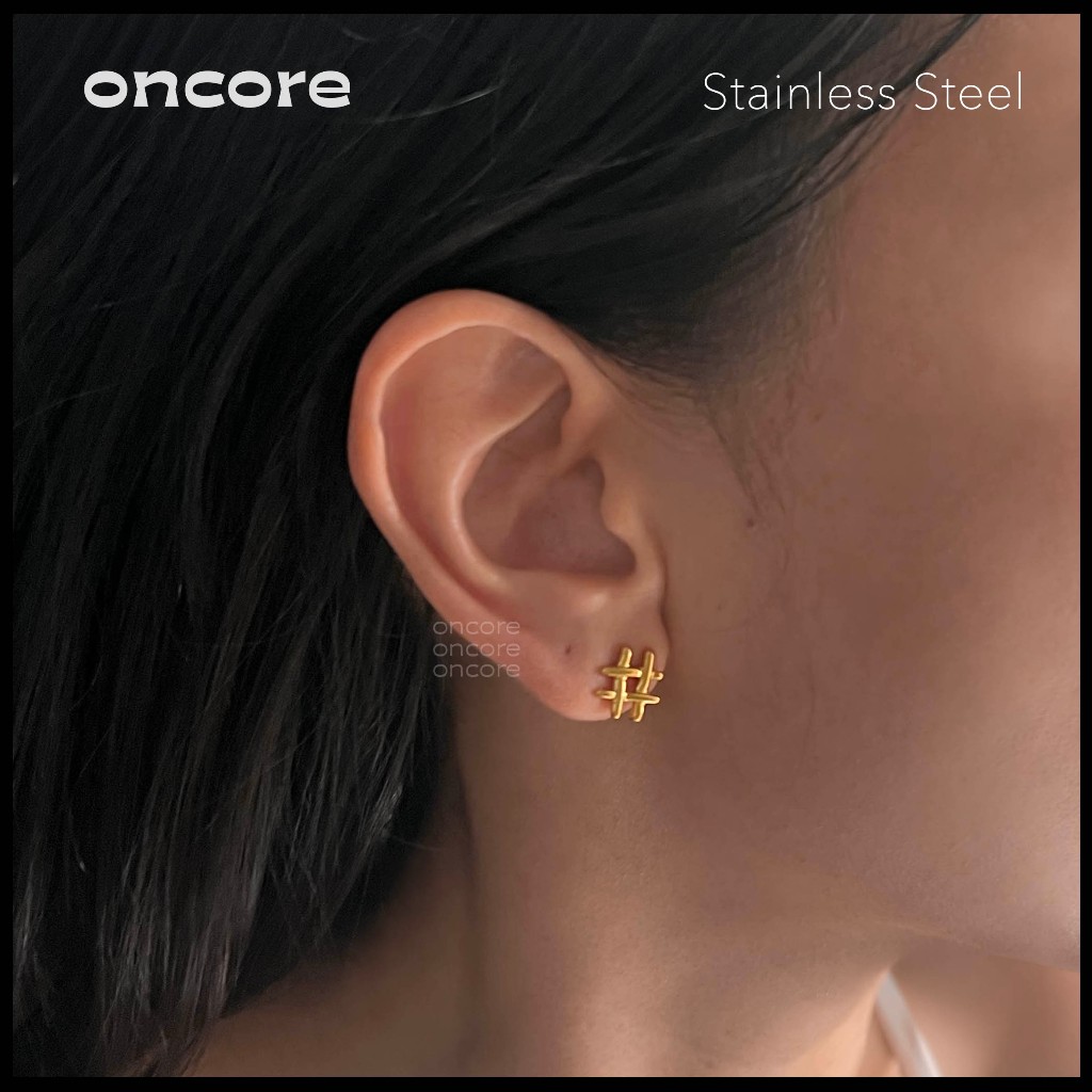 Oncore | ต่างหูสแตนเลส - รุ่น Tender ต่างหูห่วงรูปหัวใจ ต่างหูมินิมอลรูปหัวใจ  (Nickel-Safe)