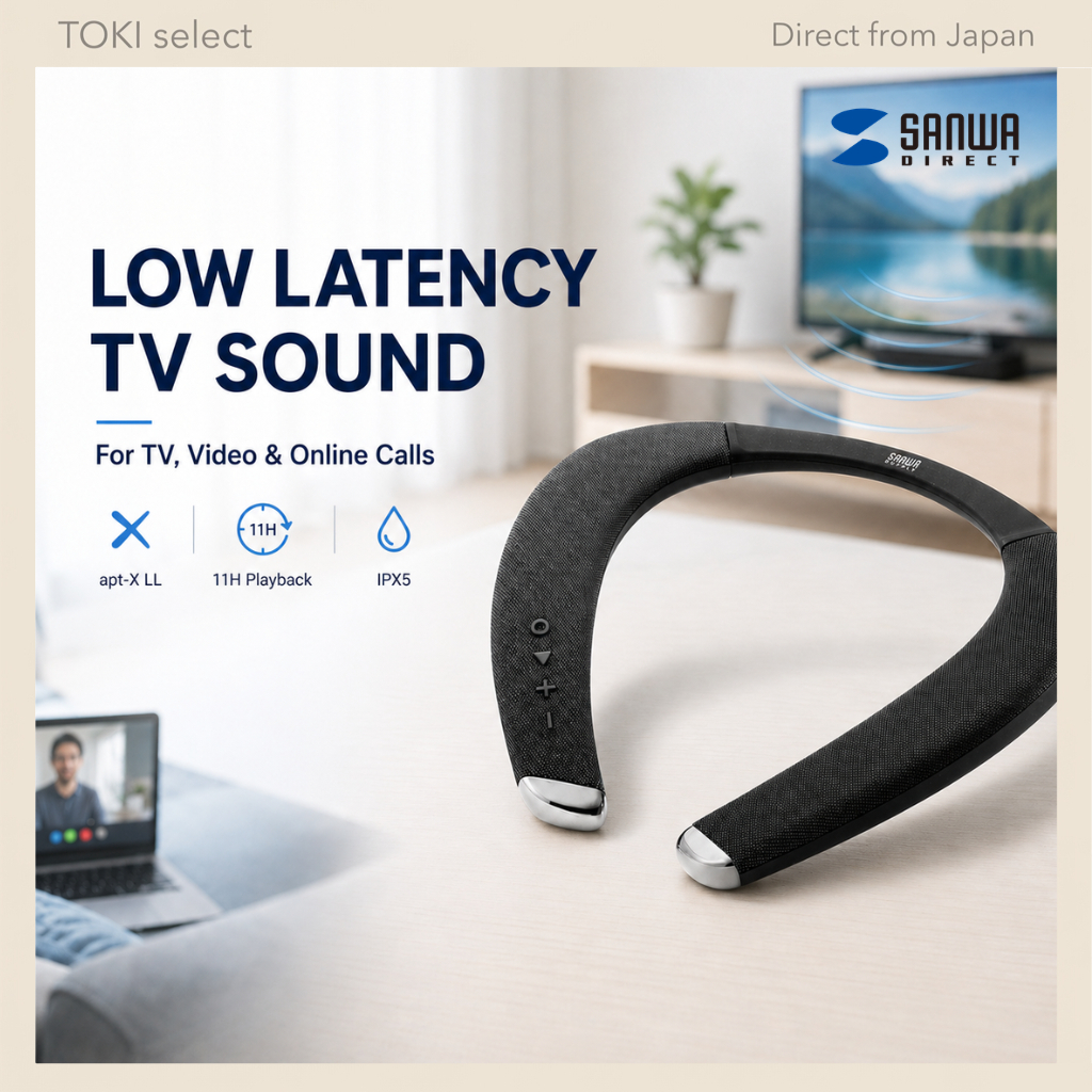 Sanwa Direct 400-SP090 Bluetooth Neck Speaker apt-X LL Low Latency TV IPX5