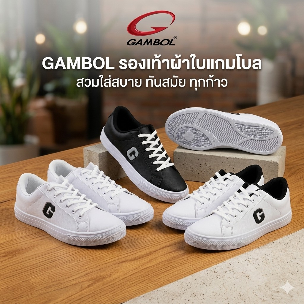 รองเท้า GAMBOL แกมโบล JOURNEY รองเท้าผ้าใบ รุ่น GB66088 ไซส์ 39-43